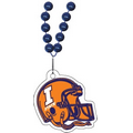 Beaded Necklace & Clip W/ Full Color Football Helmet Tag